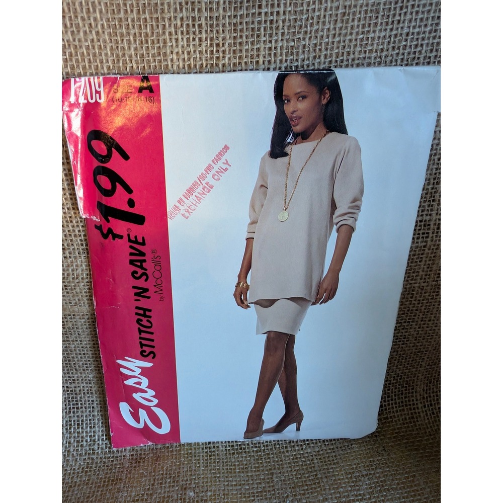 McCalls 7209 Stitch N Save Misses Tunic and Skirt Sewing Pattern Size 10-16 A